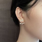 韓国ファッション　アクセサリー　かわいいリボンピアス　上品なパールピアス