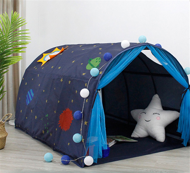 ベッドテント 子供テント トンネル プレイハウス 睡眠テント 防蚊帳