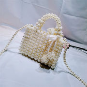 真珠 スモールバッグ メス タイド ファッション ハンドバッグ ギャザリング
