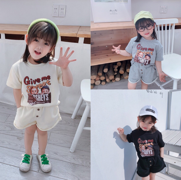 韓国子供服 半袖 Ｔシャツ ショートパンツ ２点セットセット セットアップ 子供服 キッズ服