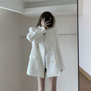 個性的なデザイン INSスタイル ゆったりする 秋 気質 百掛け スリム ホワイト 長袖 スーツ コート 高級感