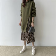 私のスタイルに合うものが良い 韓国 秋 冬 減齢 暖かい フード付き 縫付 ヒョウ柄