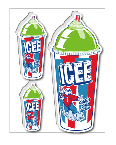 ICEE NEW CUP グリーン ステッカー ICE003 アメリカン雑貨 グッズ くま クマ 熊