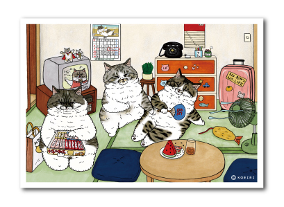 世にも不思議な猫世界 L版絹目生写真 お盆休み RAW012 KORIRI グッズ 猫 イラスト