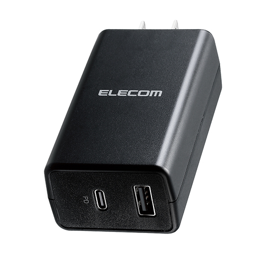 エレコム ACアダプター スマホ充電器 タイプCポート×1 USB-Aポート×1 コンパク