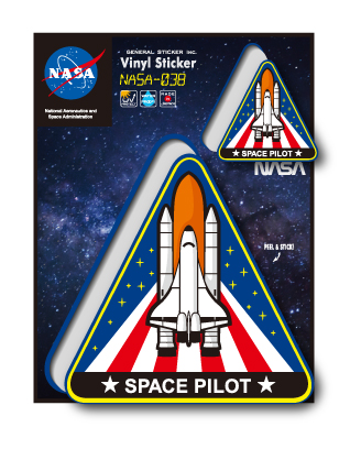 NASAステッカー SPACE PILOT ロゴ エンブレム 宇宙 スペースシャトル NASA038 グッズ