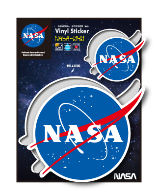NASAステッカー NASA ホワイト ミートボール ロゴ エンブレム 宇宙 スペースシャトル NASA040