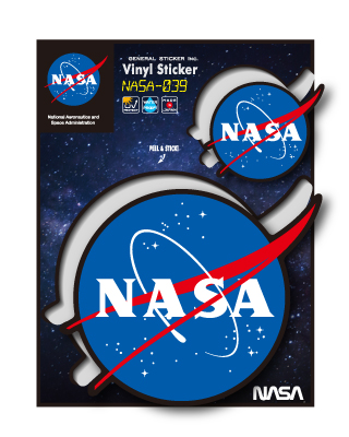 NASAステッカー NASA ブラック ミートボール ロゴ エンブレム 宇宙 スペースシャトル NASA039