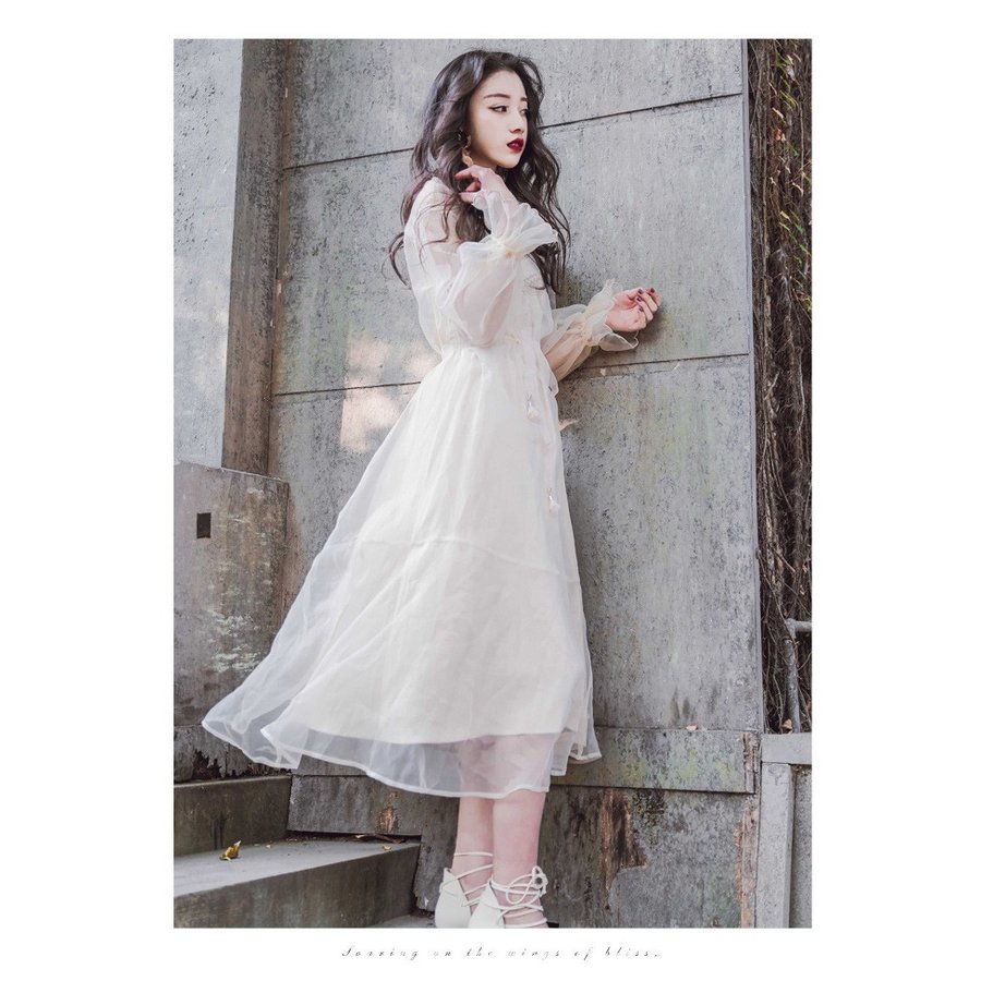 マキシワンピ 春夏 マキシワンピ 長袖ワンピース レディースワンピース 白ワンピース アパレル 個人事業主 グッズワン 問屋 仕入れ 卸 卸売の専門 仕入れならnetsea