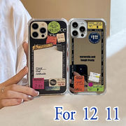 2021新作 12 11pro max mini カバー 保護 英語 ミラー 鏡 compatible for iPhone