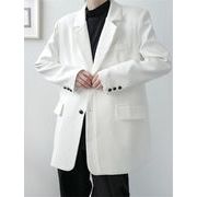 韓国ファッション2021 春秋ファッション ピュアカラー スーツ コート カップル ゆったりする イレギュラー