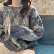 韓国ファッション 2021 新品 秋 冬 ゆったりする 怠惰な風 レトロ セーター シングルウェア