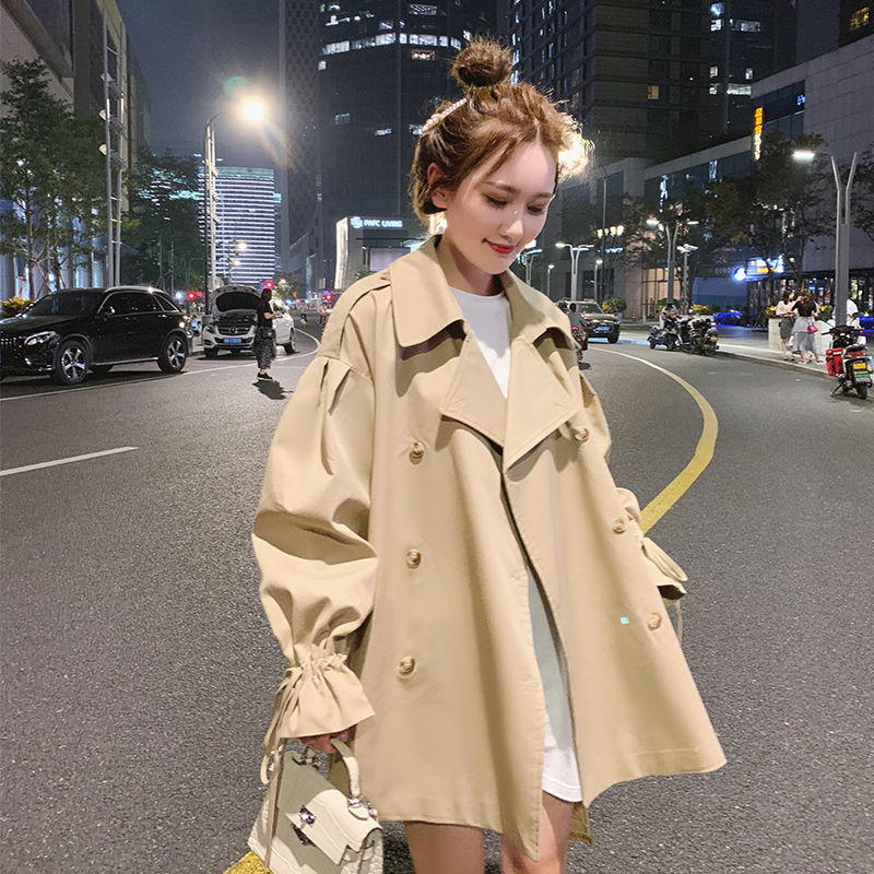 コート女性小さな短いウインドブレーカー2021新しい春と秋の韓国のバージョンの緩い人気の薄