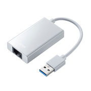 サンワサプライ USB3.2-LAN変換アダプタ(USBハブポート付・ホワイト) USB-