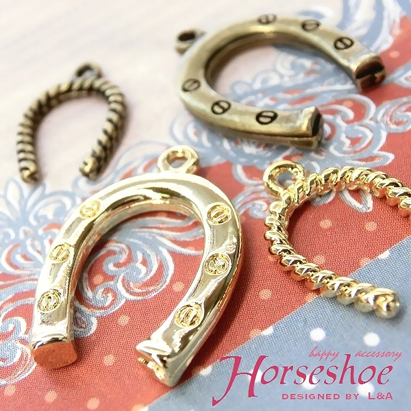 ▽半額以下あり▽2個☆L&A original☆ “Horseshoe” 蹄鉄 馬蹄チャーム