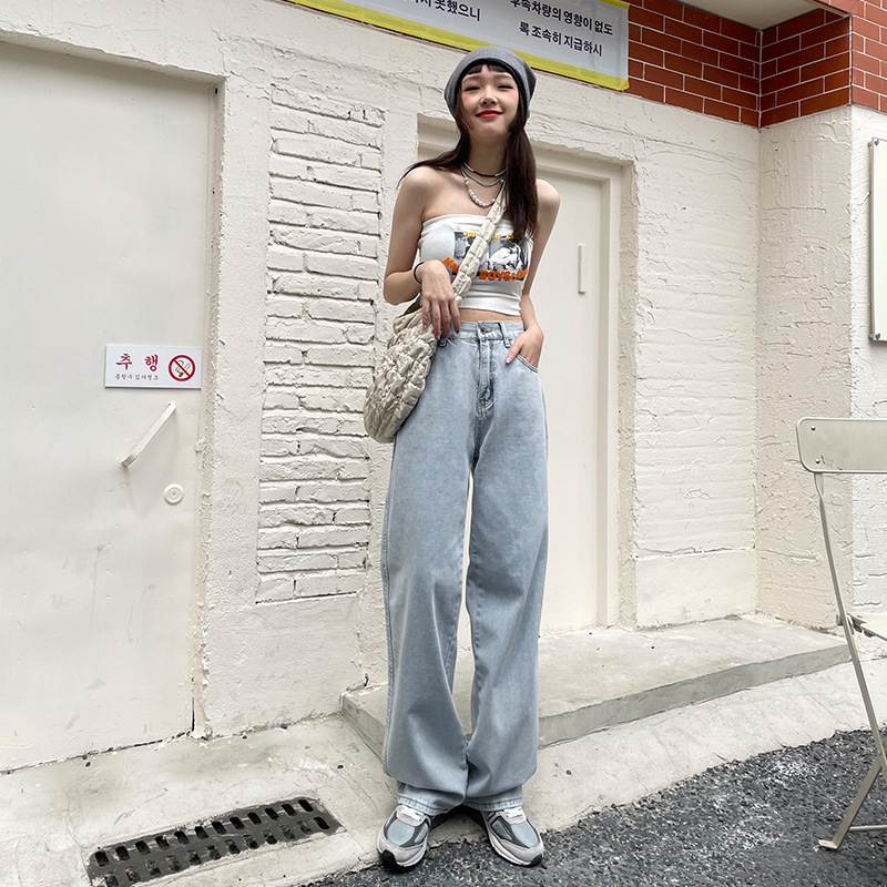 【2021秋冬新作】大人気 ファッション 韓国 レーディス　ワイド　デニム　パンツ