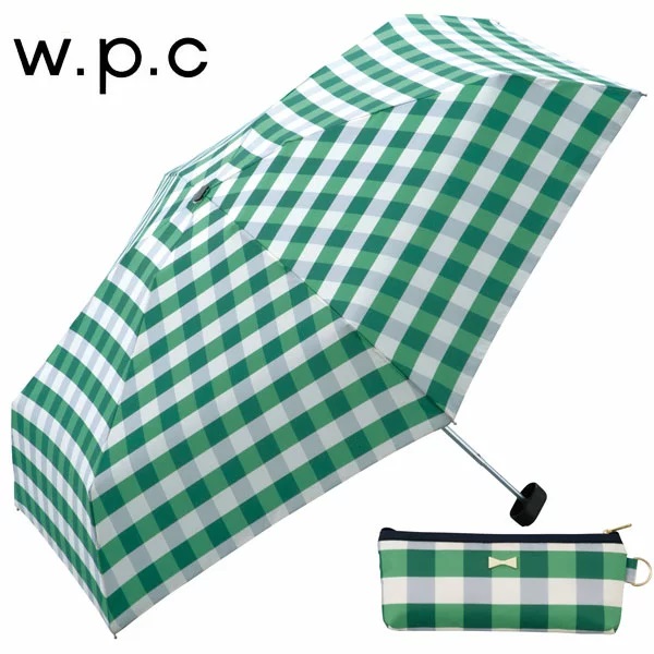 チェックがカワイイ折り畳み傘！ w.p.c umbrella mini ブロックチェックGR
