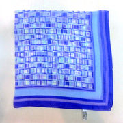 【スカーフ】【シルク】シルクシフォン日本企画中国製迷路柄小判スカーフ