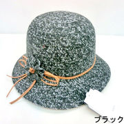 【帽子】【服飾雑貨】内側調節紐付フラワーモチーフブレードハット
