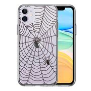 iPhone11 側面ソフト 背面ハード ハイブリッド クリア ケース カバー スパイダー 蜘蛛 クモ
