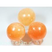【置き石】オレンジセレナイト 丸玉 (小) (約40mm) (アソート)