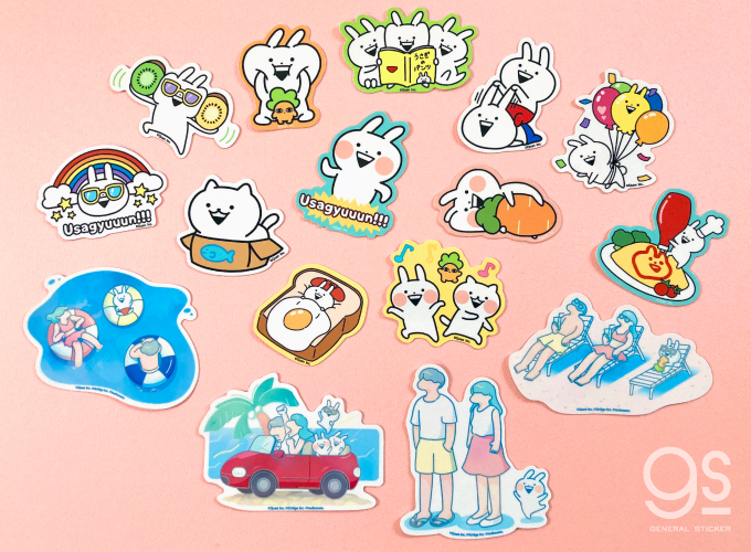 かわいいキャラクター ステッカー 4ポーズ