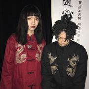 2020春　　メンズ　男　カップル　トップス　シャツ　カジュアル  中国風　　龍　　刺繍
