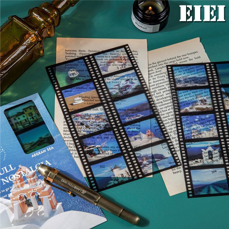 海外 ネガフィルム シール ステッカー クリア PET コラージュ素材 手帳 デコ デコレーション 透明シール
