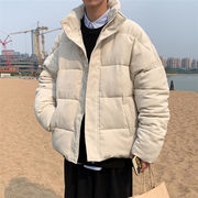 韓国ファッション 2021 冬 コーデュロイ コート ゆったりする 綿の服 厚手 長袖 ジッパー パンの服