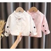 女の子のための長袖の新しい子供用韓国シャツ