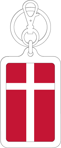 【選べるカラー】KSK261 デンマーク DENMARK 国旗キーホルダー 旅行 スーツケース
