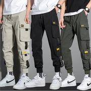 韓国ins工装ズボン メンズ ファッション 直筒ズボンゆったり 百合わせ カジュアルなズボン 潮流ズボン