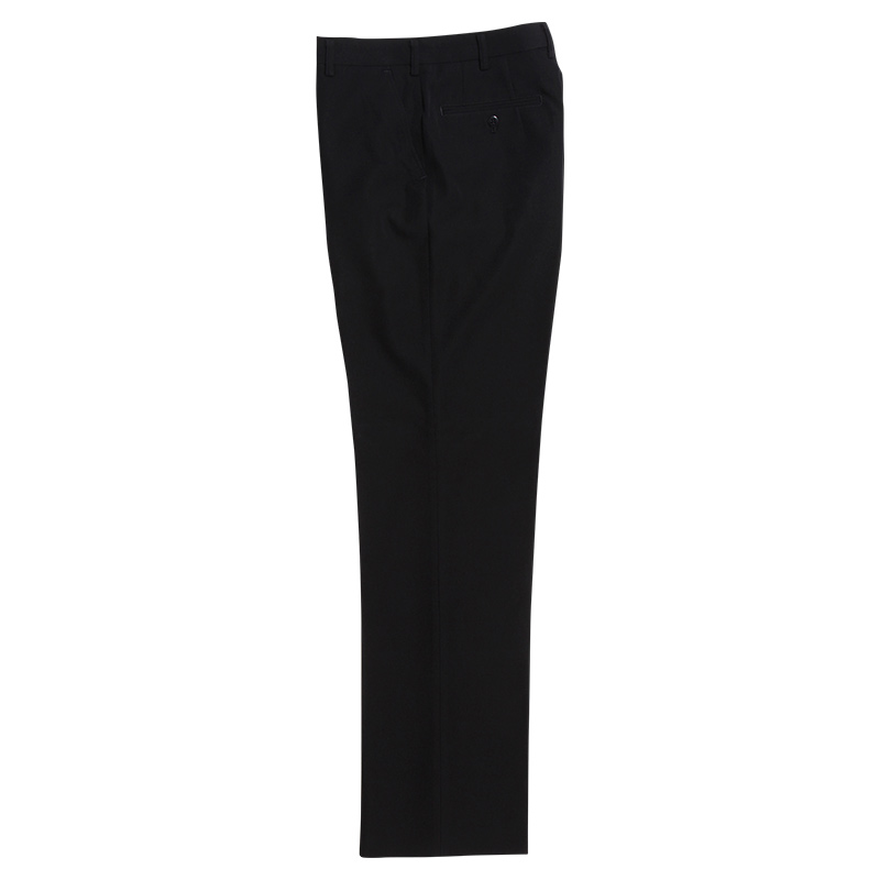 夏用学生ズボン ポリエステル100%/帯付き・ノータック・斜めポケット 黒 W61cm-W85cm