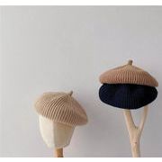 新品 韓国風  子供服　帽子  キッズ帽子  ベレー帽  画家帽  毛糸の帽子 保温帽  復古 周囲48-52cm