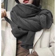最後の仕上げに1枚 女の子ファッション無地 編み物 スカーフ秋冬 イミテーションカシミア 厚手 暖かさビブ