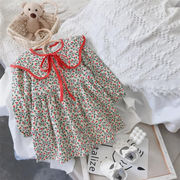 【NEW 人気 子供服　HOT!】女の子 ワンビース 韓国版 子供 花柄ドレス 女の子赤ちゃん 長袖