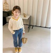 良かったです 韓国ファッション 子供 ジーンズ 中小子供 秋服 ロングパンツ 高伸縮性 ストレートレッグ