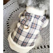 アウトドアシーズン到来 韓国ファッション ペット テディ 小型犬 ビション けん引可能 裏起毛 犬服