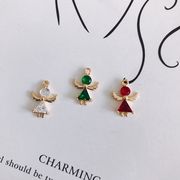 チャームパーツ 天使 ラインストーン 資材 素材 アクセサリー パーツ 材料 ハンドメイド 問屋 手芸 クリア
