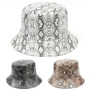 新しいファッション帽子女性メンズパナマバケツ帽子スネークプリントデザインサンシェードフィッシン