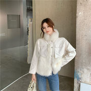 個性的なデザイン 韓国ファッション2021 縫付 皮毛一体 ジャケット デザインセンス 気質ファッションコート
