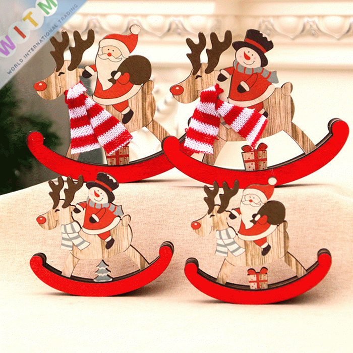 Christmas用品 木製スタンド 木馬 サンタ トナカイ クリスマス 卓上 ショーウインドー 装飾