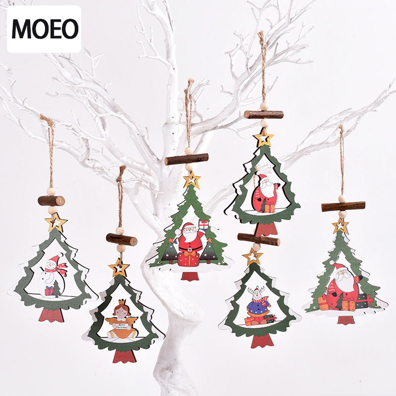 Christmas限定 木製チャーム クリスマス 雪だるま サンタ ツリー飾り ウォールデコレーション 装飾