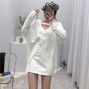 韓国ファッション 3点セット 柔らかい セーター キャミソール・スリップ ハイウエスト スカート