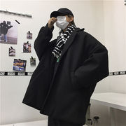 韓国ファッション 冬 学院風 ゆったりする カップル 厚手 単体ボタン チェスターコート トレンド