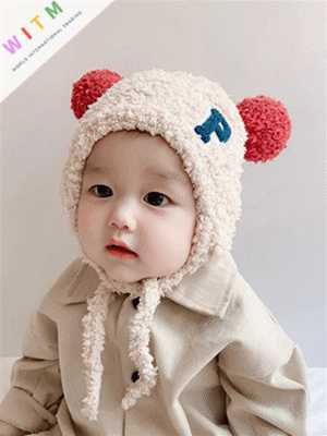 秋冬新品 キッズ用帽子 ニットハット 子供用 男の子 女の子 5ヶ月～2歳対応 耳を守る