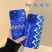 2021新作 13 12 11 pro max スマホケース カバー 花 青 ブルー 保護  compatible for iPhone