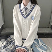 大人のキレイを求めて 韓国ファッション 制服 ニットベスト 学院風 ネック sweet系 セーター