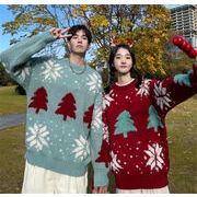 カジュアル ヤングスタイル ラウンドネック カップルウェア クリスマス セーター