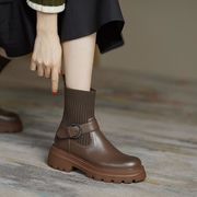 さっと履けてキレイ見え 毎日履きたい 足にフィット 長靴 弾力 秋冬 厚底 靴 シューズ